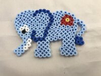 Bügelperlenbild "Elefant blau"