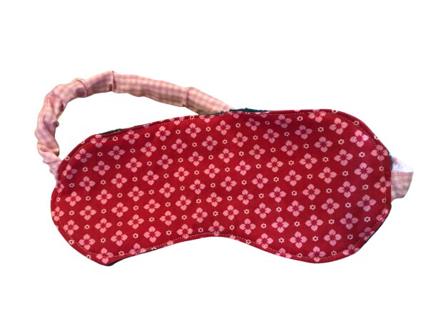 selbstgenähte Schlafmaske (Rot-Pink)