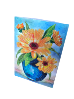 Grußkarte "Sonnenblumen in Vase"