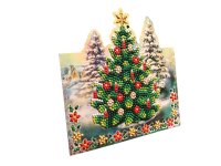 Grußkarte Weihnachtskarte Weihnachtsbaum im Winterwald