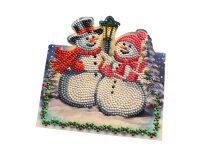 Grußkarte Weihnachtskarte Schneemann und Schneefrau...