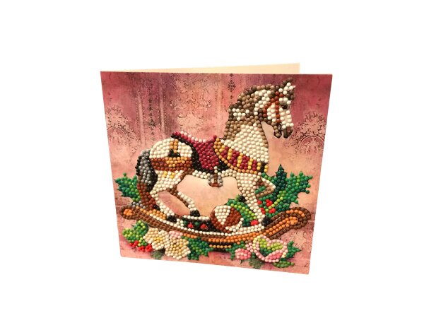 Grußkarte Weihnachtskarte Schaukelpferd