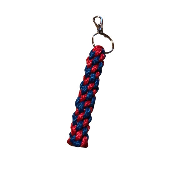 Schlüsselanhänger aus Paracord Blau-Rot_1