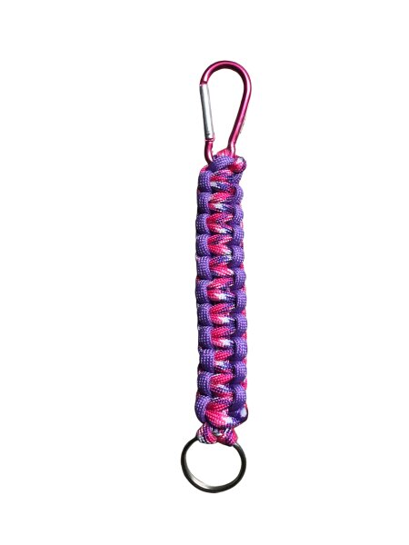 Schlüsselanhänger aus Paracord lila - lila Karabiner