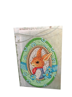 Grußkarte Motiv "Osterhase im Osterei"