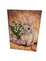 Grußkarte Motiv "graues Kaninchen mit...