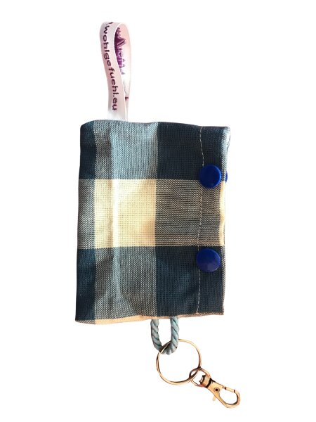Hundekotbeutel-Tasche (blau-weiß)