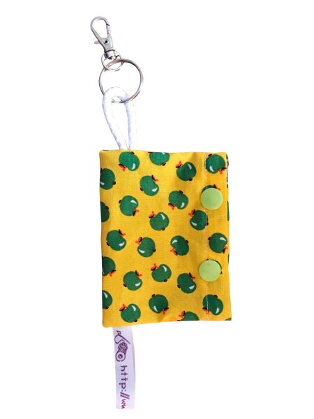 Hundekotbeutel-Tasche (gelb mit grünen Äpfeln)