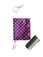 Hundekotbeutel-Tasche (lila Punkte)