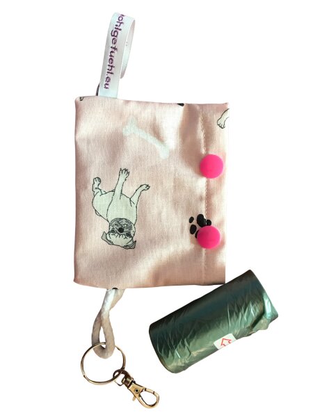 Hundekotbeutel-Tasche (Möpse)
