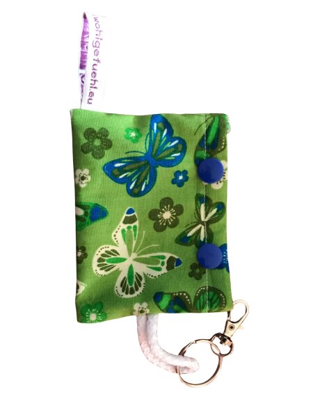 Hundekotbeutel-Tasche (Schmetterlinge blau - weiß)