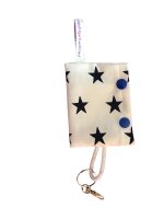 Hundekotbeutel-Tasche (weiß mit dunklen Sternen)
