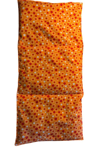 Wärmekissen Rapssamenkissen rechteckig "orange Blumen" RG85