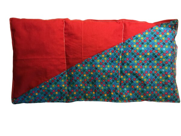 Wärmekissen Kirschkernkissen zweifarbig "bunte Sterne - rot" rechteckig KG53R