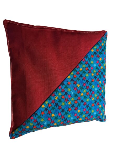 Wärmekissen Kirschkernkissen quadratisch zweifarbig "bunte Sterne - lila" KK53L