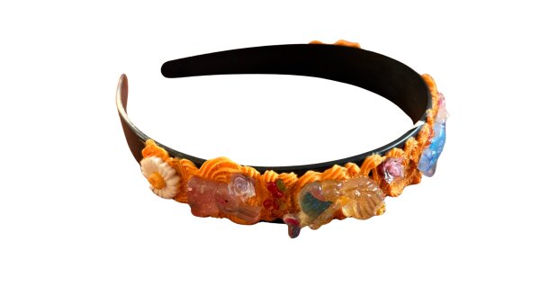 Haarreifen, handverziert, unikat