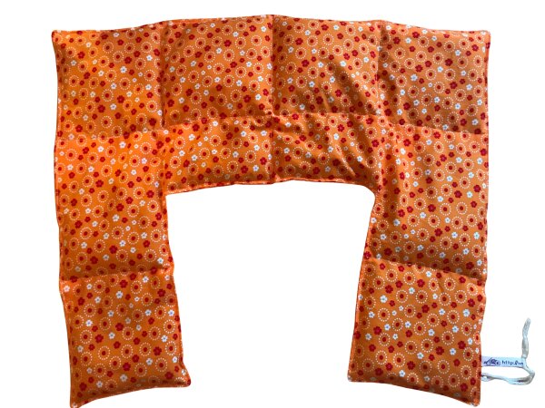 nackengerechtes Wärmekissen Rapssamen RNXXL85 "orange Blumen"