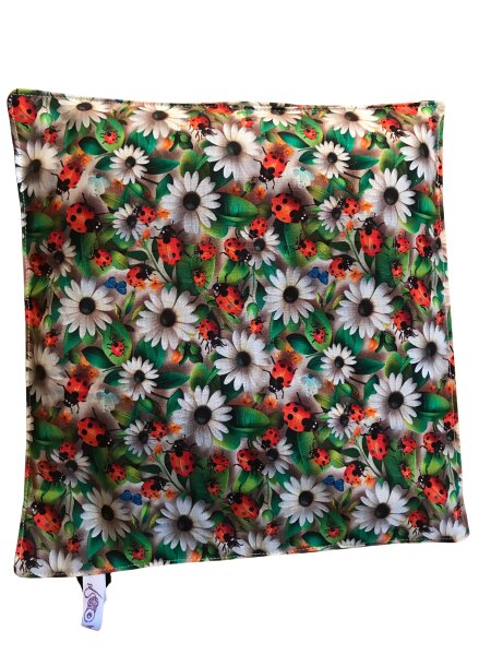 Wärmekissen Rapssamenkissen "Marienkäfer und Blüten" quadratisch RK95