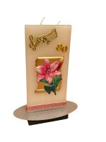 Flachkerze Lilie zum 80. Geburtstag 20 x15 x 6 cm inkl....