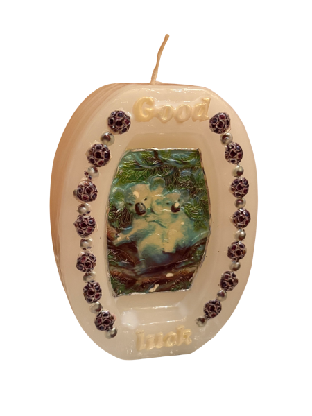 Oval-Rahmen-Kerze "Koalas"
