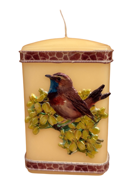 Rechteckkerze "Blaukehlchen"