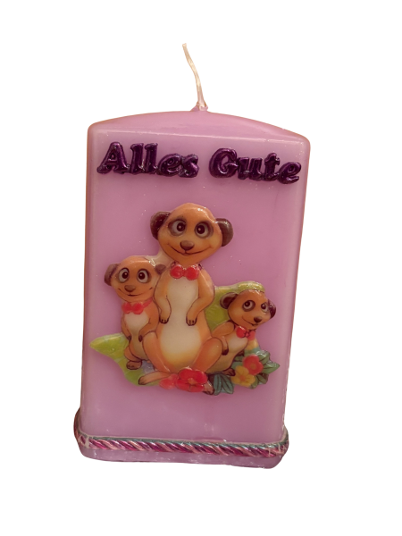 Rechteckkerze "Erdmännchen"