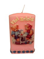 Rechteckkerze "Teddybären"