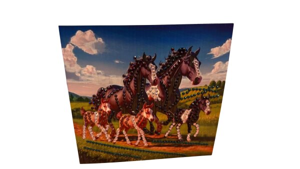 Grußkarte Pferdefamilie