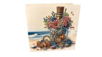 Grußkarte „Diamond Painting Blumenflasche am...