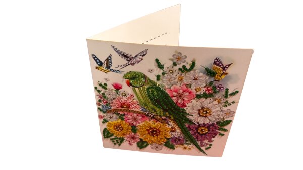 Diamond Painting-Grußkarte mit Vogelmotiv
