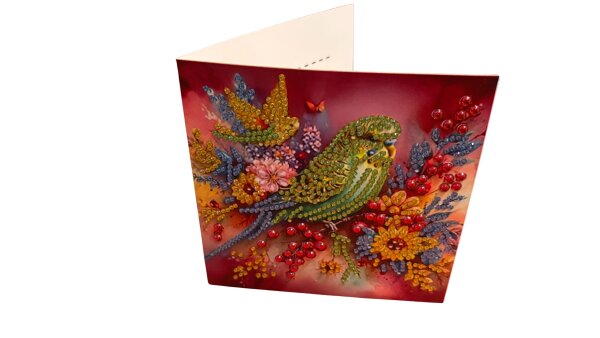 Diamond Painting-Grußkarte mit Vogelmotiv