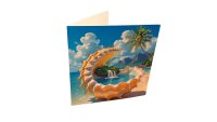 Diamond Painting Grußkarte mit Muschel, Insel &...