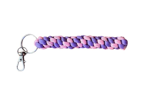 Schlüsselanhänger aus Paracord lila-pink