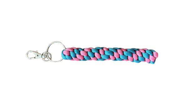 Schlüsselanhänger aus Paracord türkis-pink