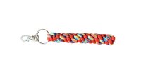 Schlüsselanhänger aus Paracord rot-blaubunt