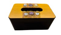 Tücherbox, Kunststoff/Sperrholz, handverziert, unikat